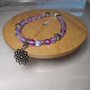 Handcrafted Boho Mermaid Moonstone Lotus Bracelet